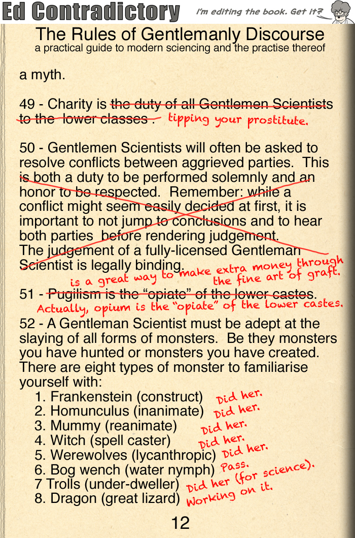 The Rules of Gentlemanly Discourse, page 12