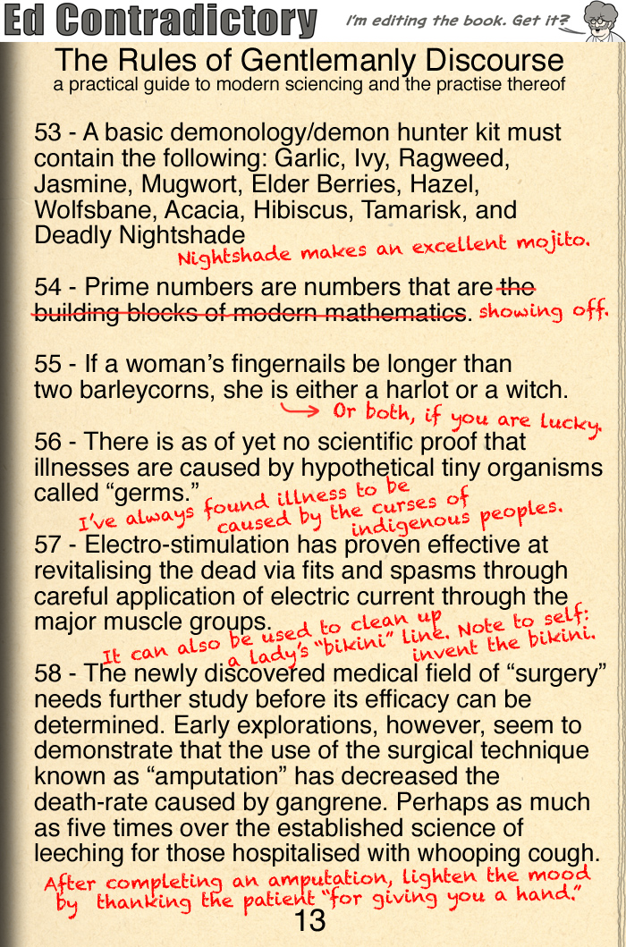 The Rules of Gentlemanly Discourse, page 13