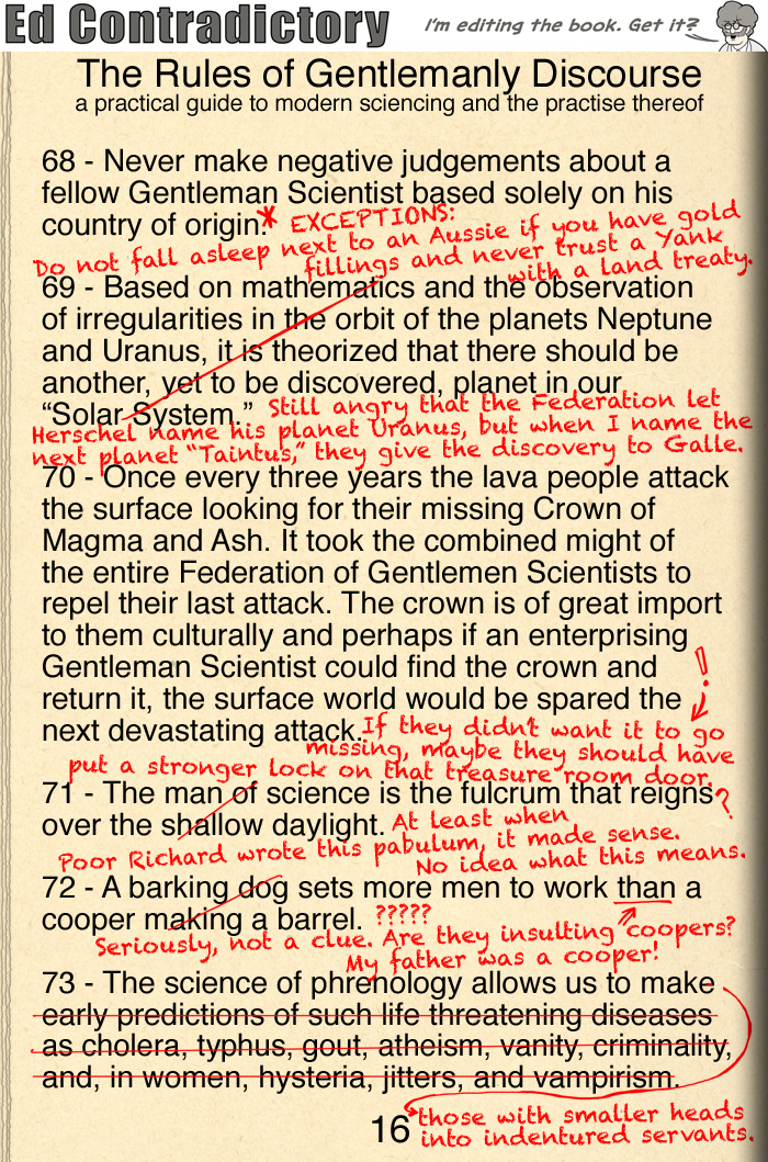 The Rules of Gentlemanly Discourse, page 16